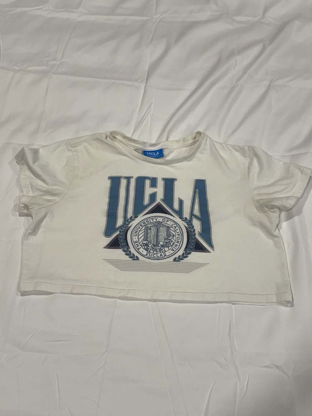 UCLA University of California Los Angeles Crop Graphic T-Shirt White